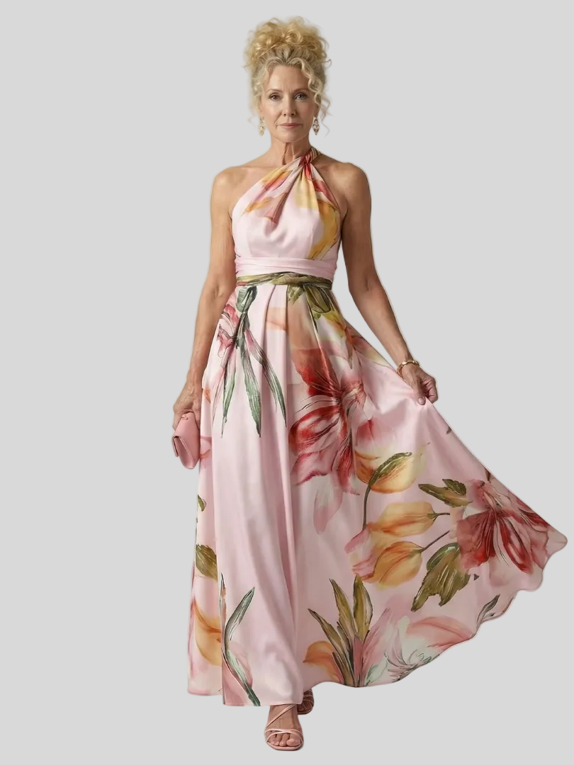 Céleste – Robe Longue Élégante à Col Halter