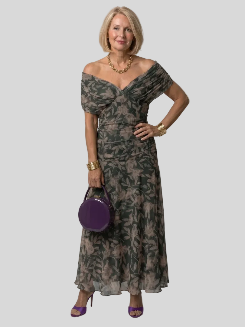 Marielle – Robe Longue Élégante à Épaules Dénudées