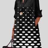 Colette – Robe Chemise à Pois Élégante