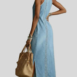 Julia - Robe en denim à dentelle rétro