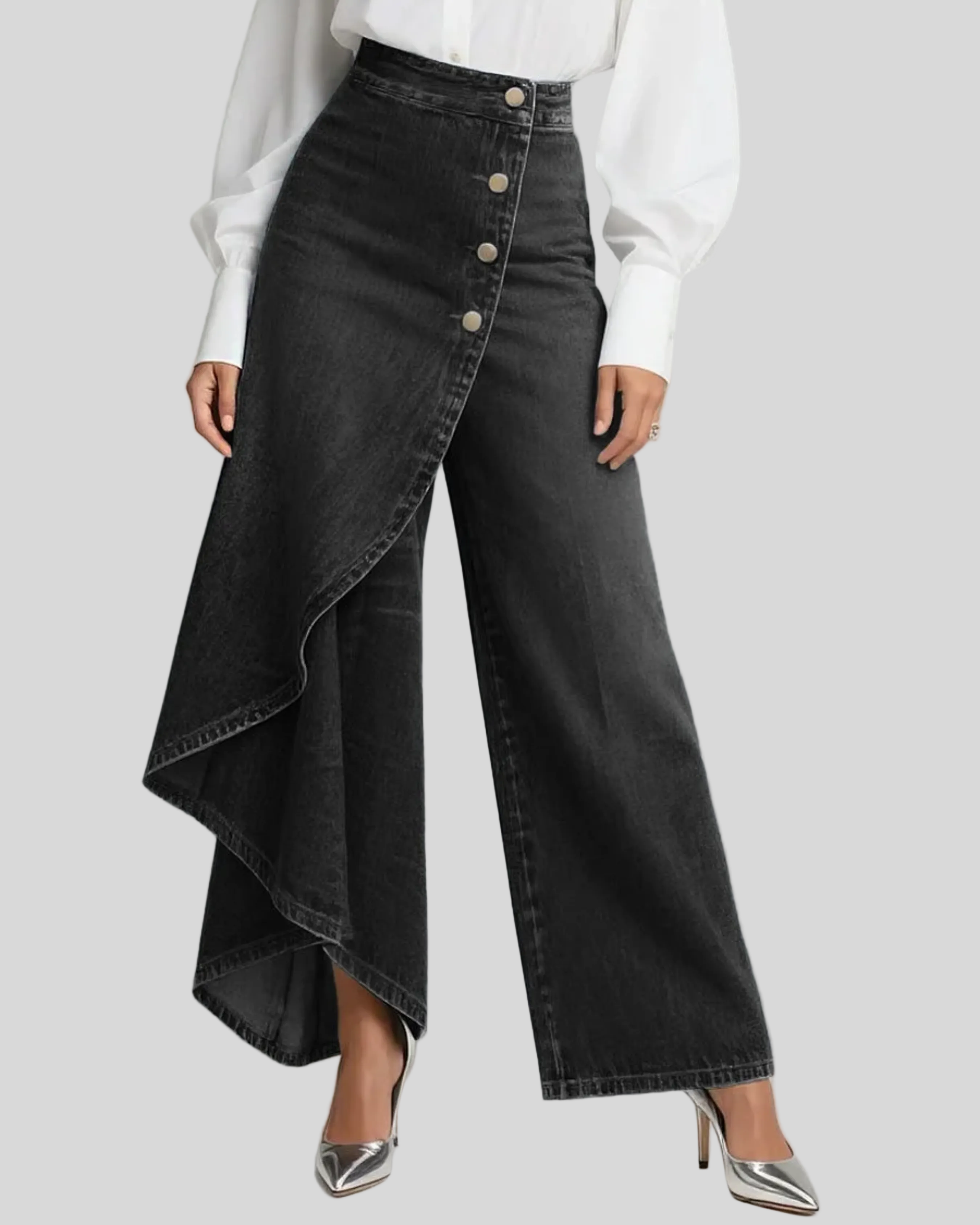 Audrey - Pantalon en denim à nouer