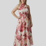 Clémence – Robe Midi Col Halter Raffinée