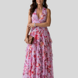 Élodie – Robe Longue Volants Romantiques