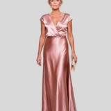 Camille – Robe Longue Satinée Élégante