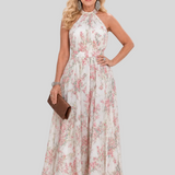 Amandine – Robe Longue Col Montant Élégance