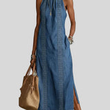 Julia - Robe en denim à dentelle rétro