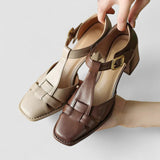 Scarlett - Talons Blocs T-Strap Orthopédiques