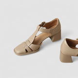Scarlett - Talons Blocs T-Strap Orthopédiques