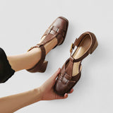 Scarlett - Talons Blocs T-Strap Orthopédiques