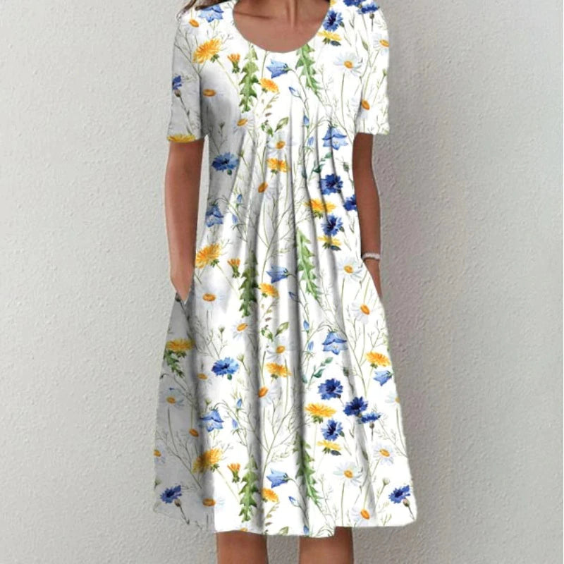 Hailey - Robe Florale Élégante Et Décontractée Avec Poches