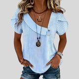 Juliette – Blouse Rayée Élégance Marine