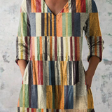 Camille - Robe artistique aux couleurs chaleureuses et au charme bohème