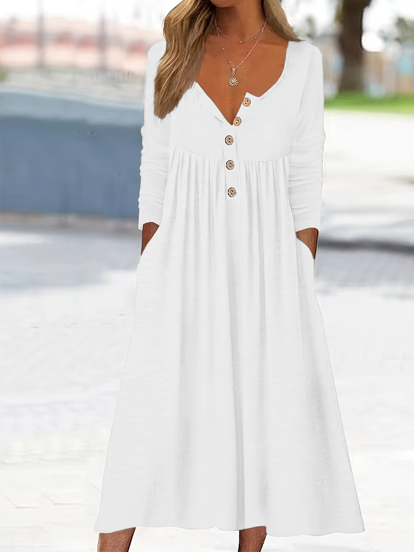 Zara - Robe Midi À Boutons Sur Le Devant