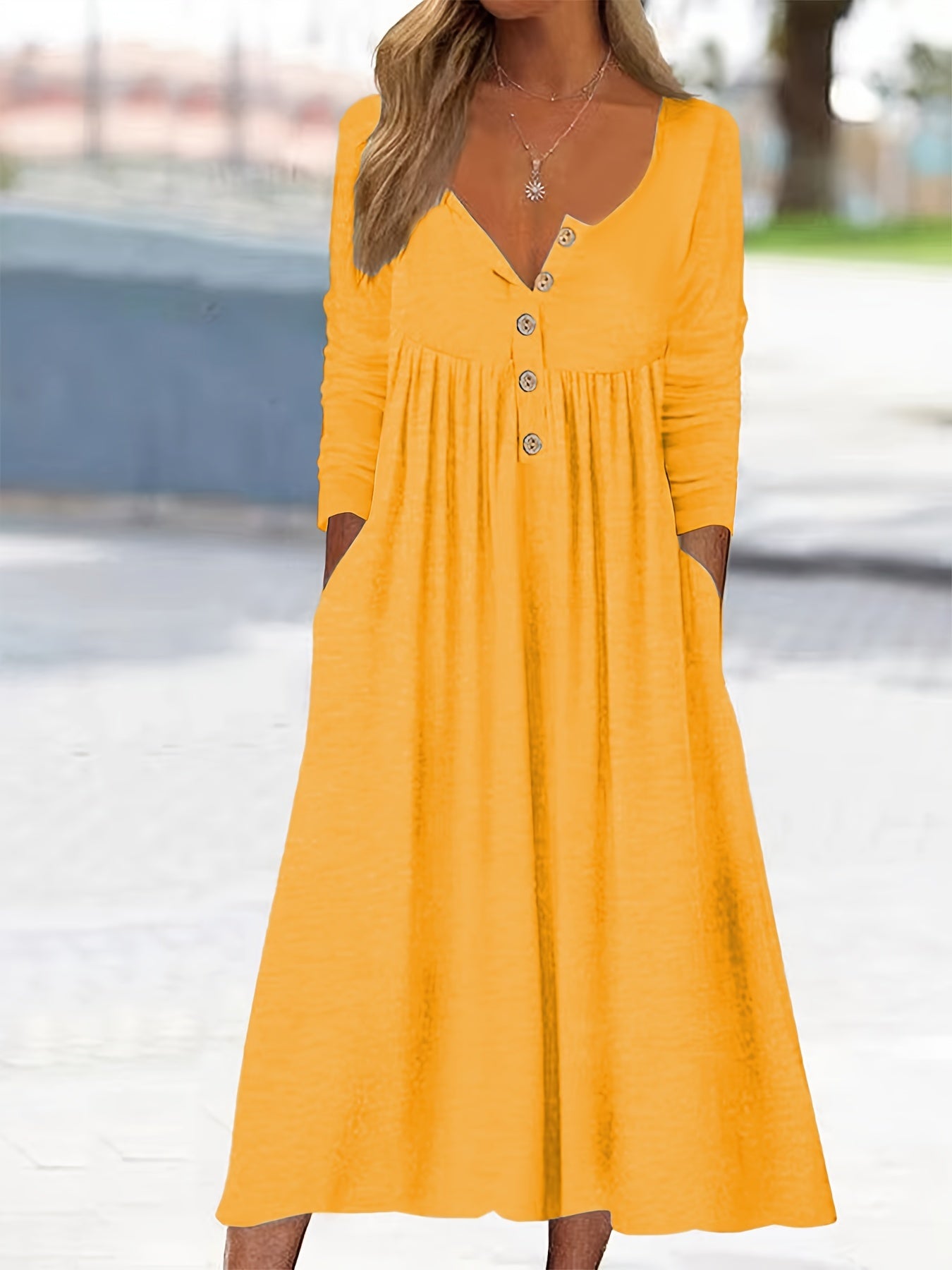 Zara - Robe Midi À Boutons Sur Le Devant