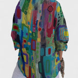 Rose - Blouse Élégante À Motif Géométrique