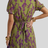 Camille – Robe Midi Élégante à Décolleté Croisé