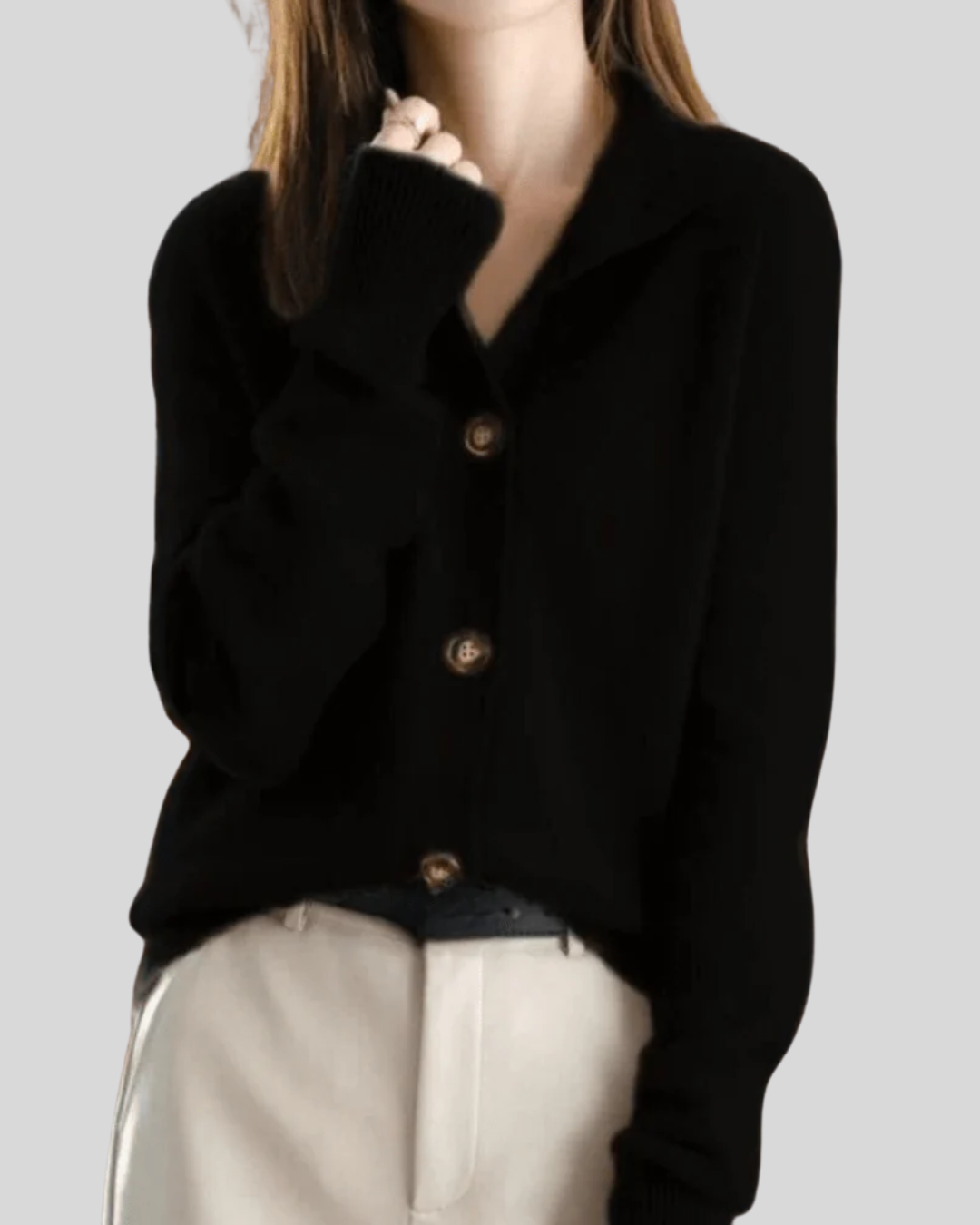Claire - Cardigan En Cachemire Style Rétro