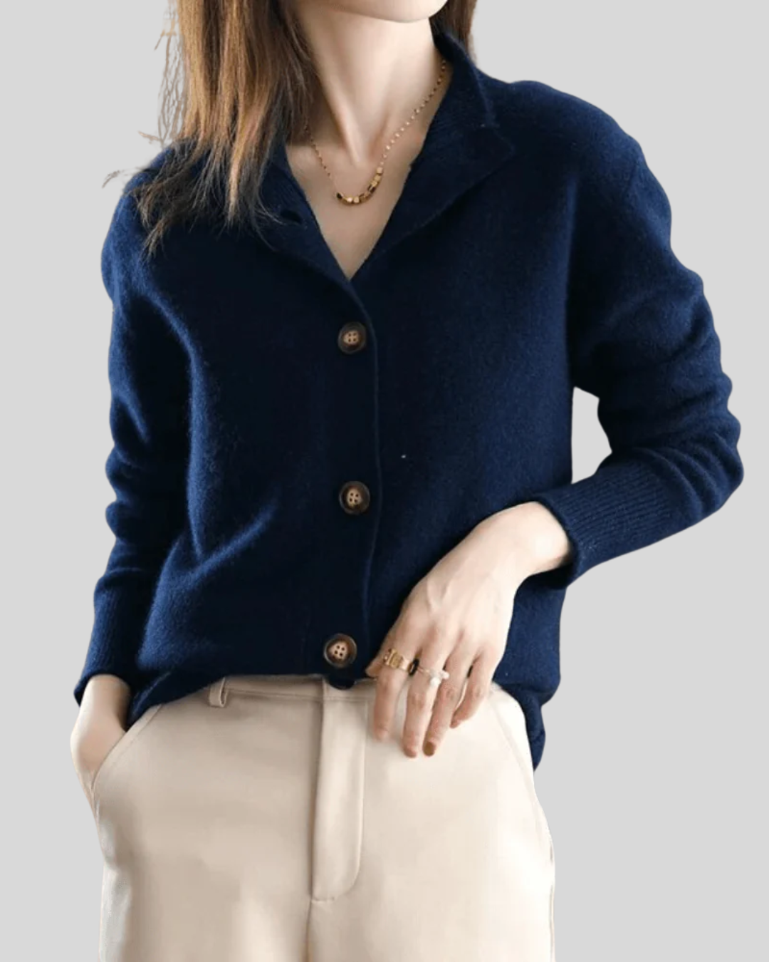 Claire - Cardigan En Cachemire Style Rétro