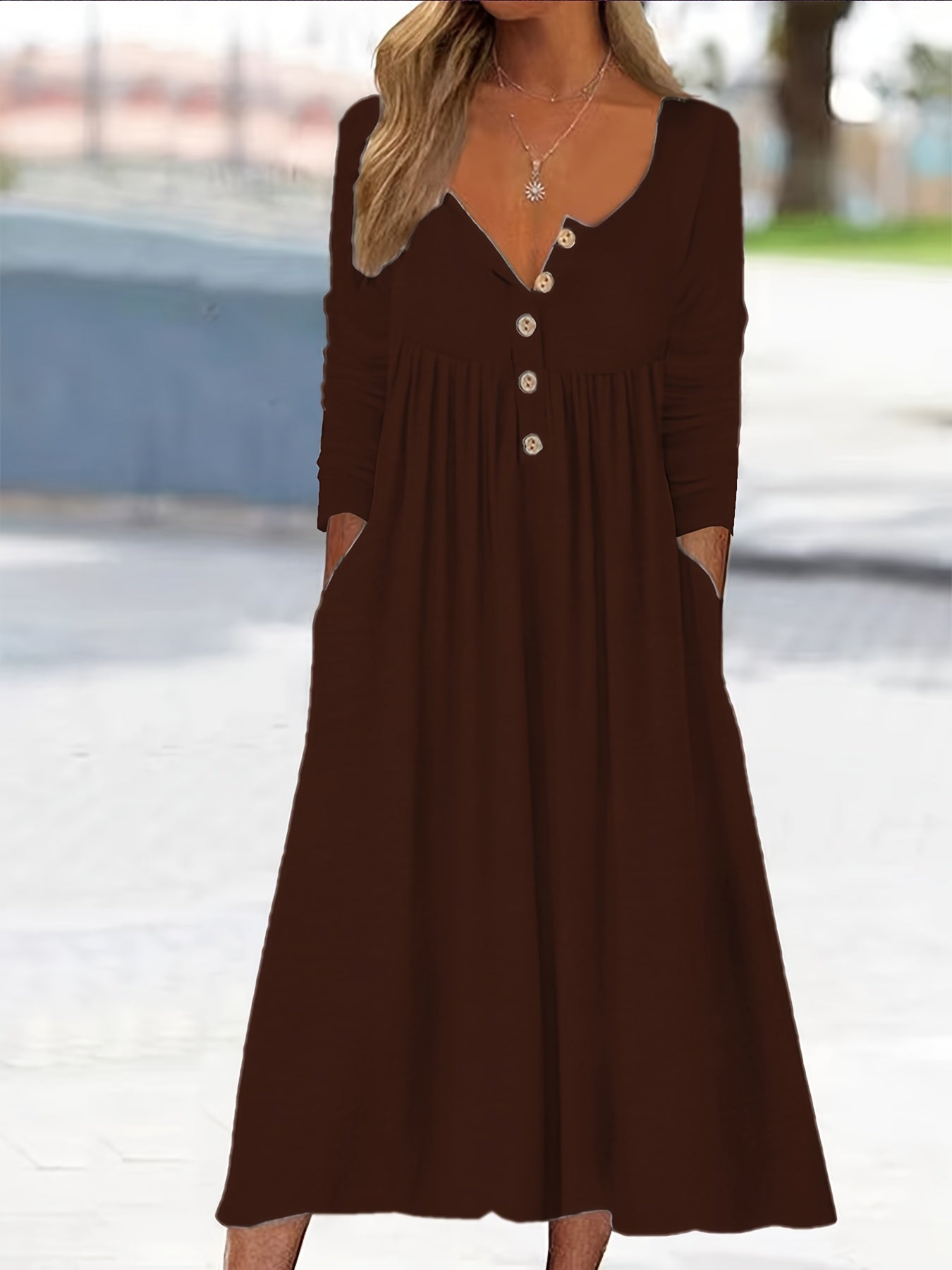 Zara - Robe Midi À Boutons Sur Le Devant