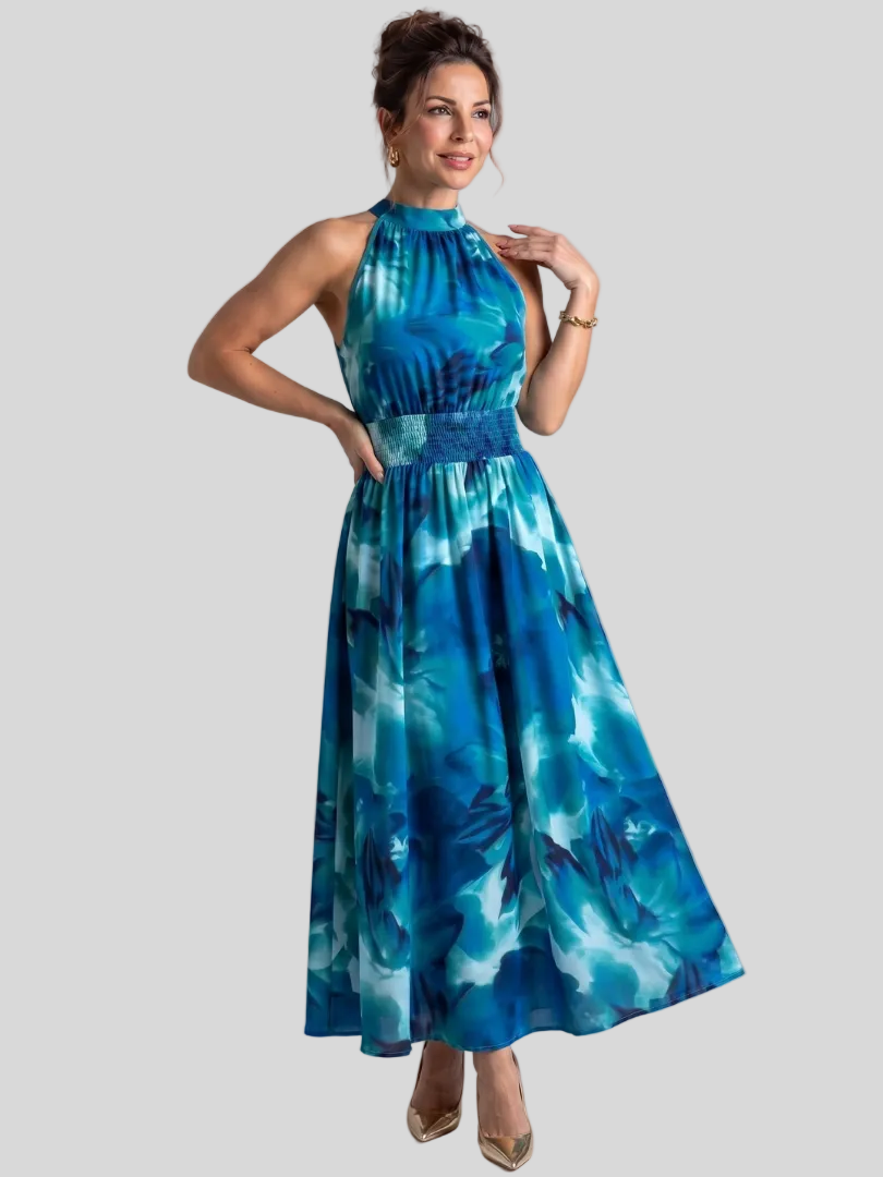 Manon – Robe Midi Col Halter Élégance