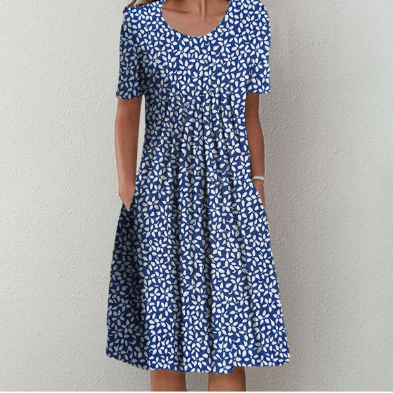 Hailey - Robe Florale Élégante Et Décontractée Avec Poches