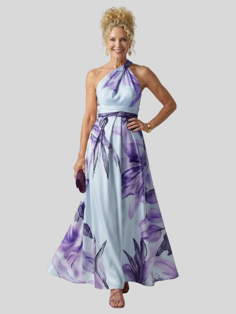 Céleste – Robe Longue Élégante à Col Halter
