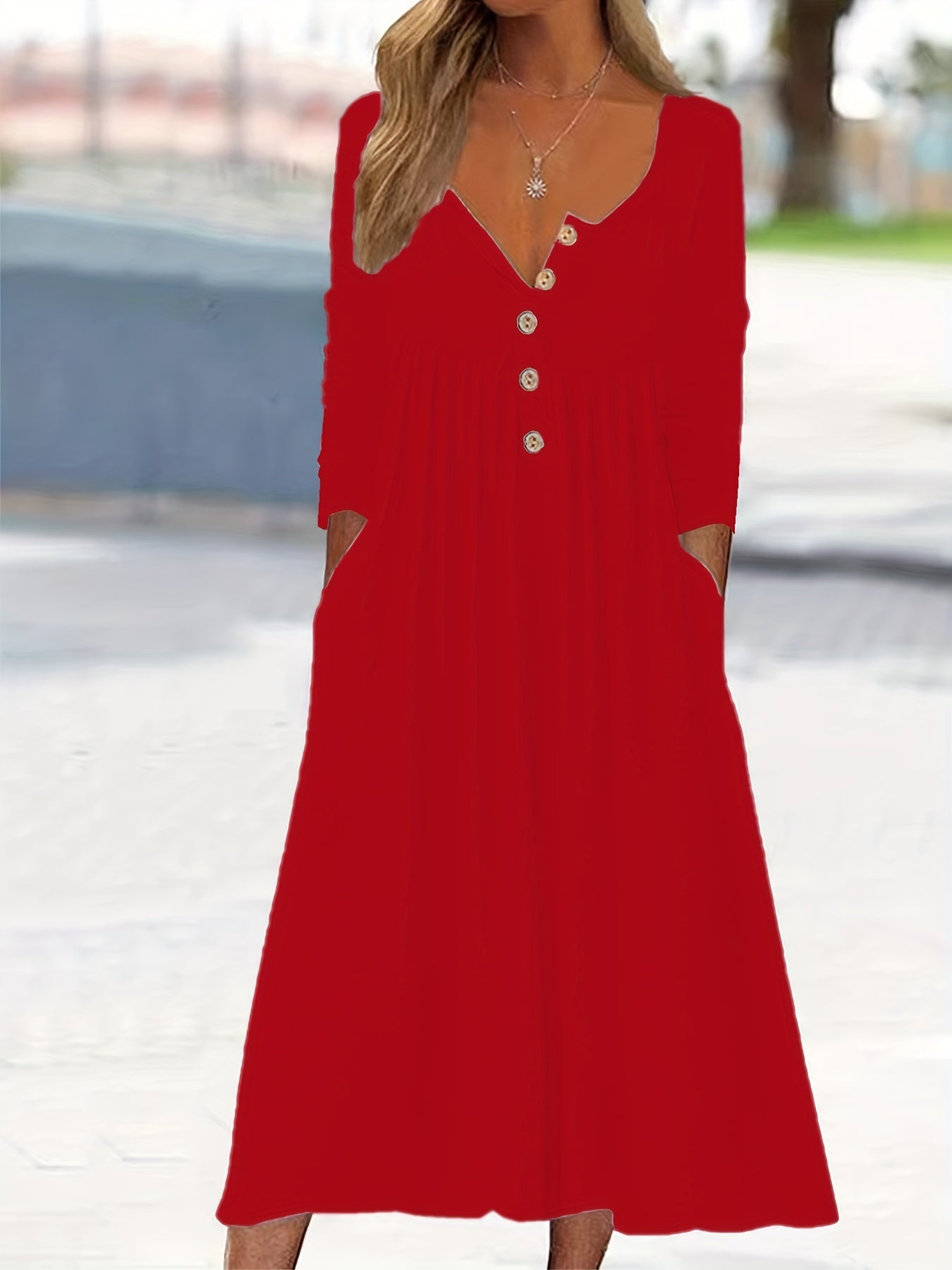 Zara - Robe Midi À Boutons Sur Le Devant