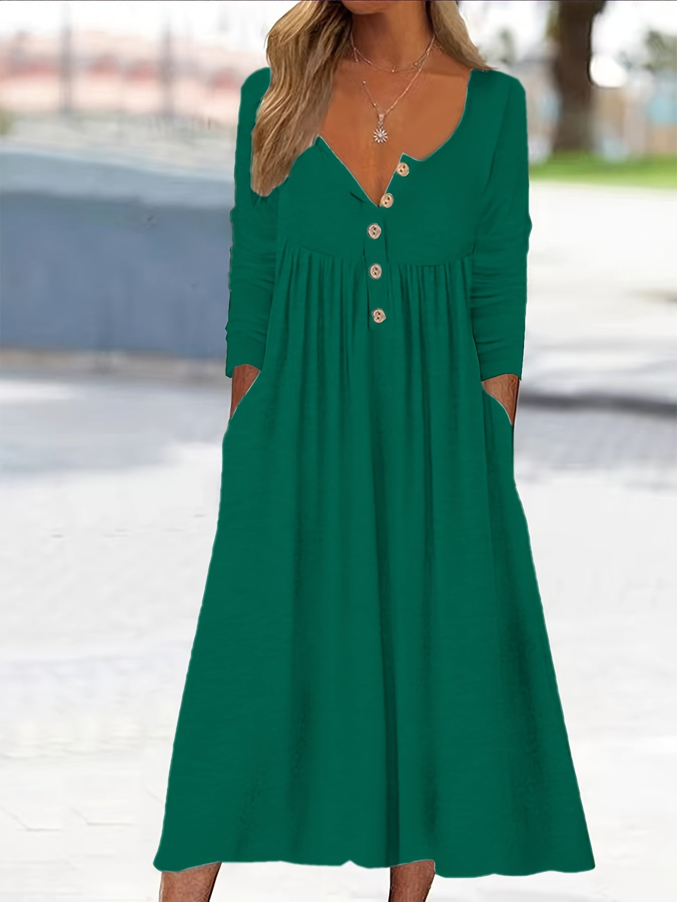 Zara - Robe Midi À Boutons Sur Le Devant