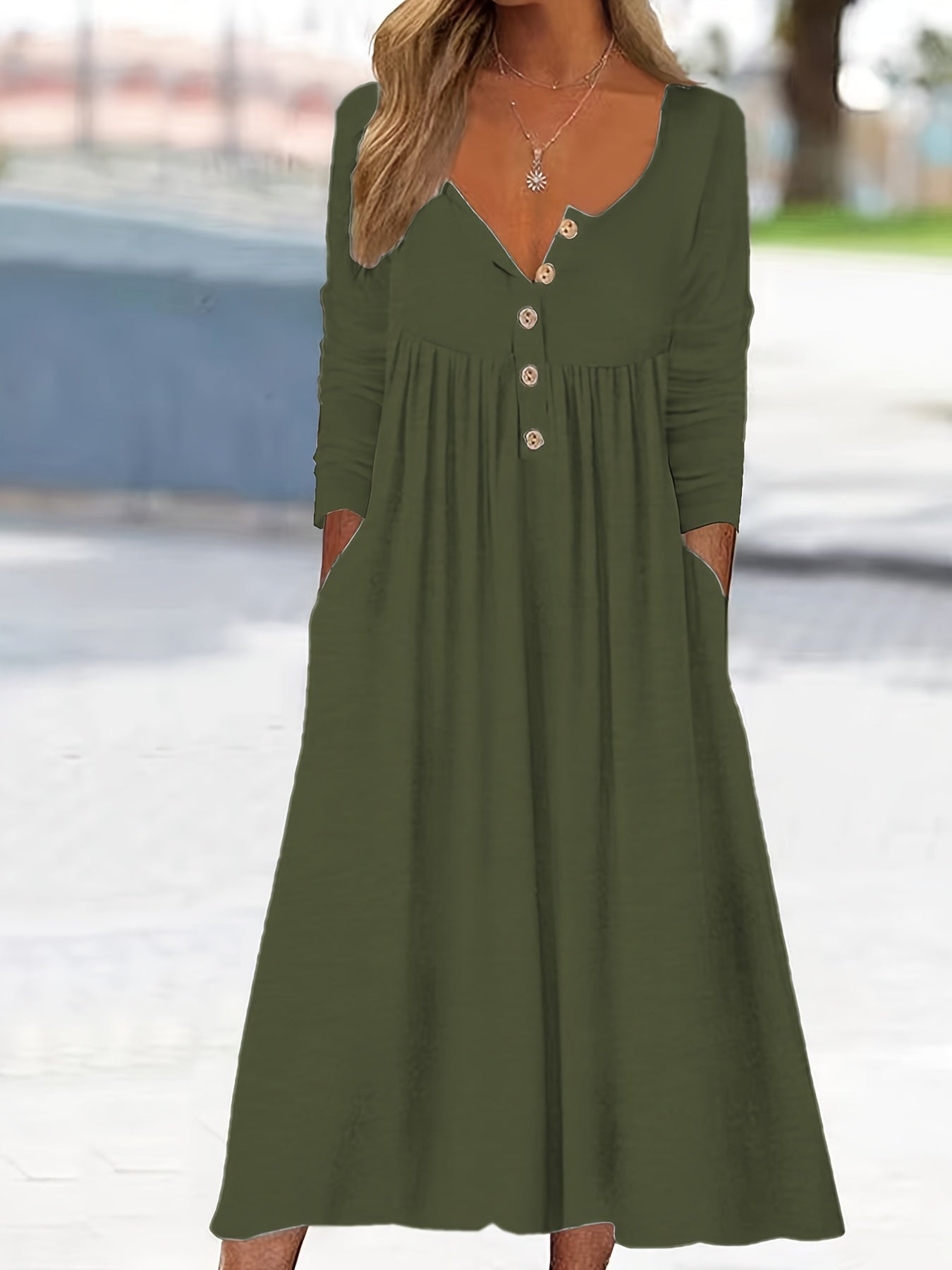 Zara - Robe Midi À Boutons Sur Le Devant