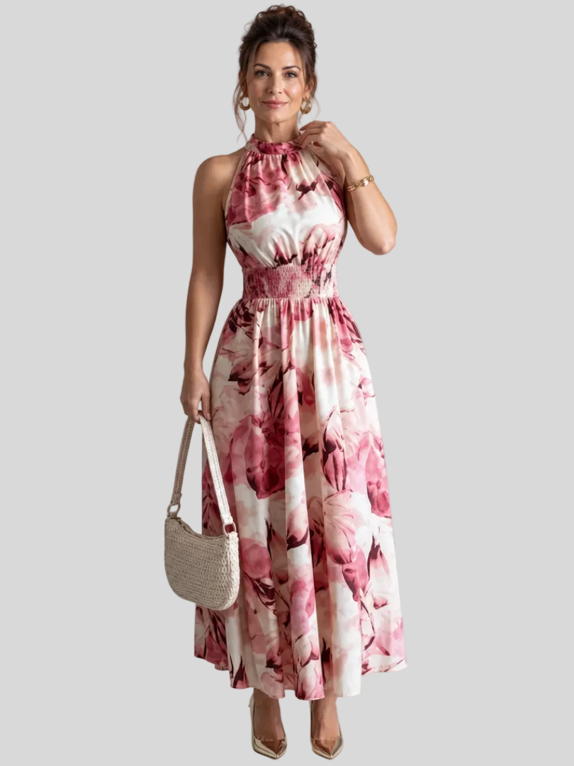 Manon – Robe Midi Col Halter Élégance