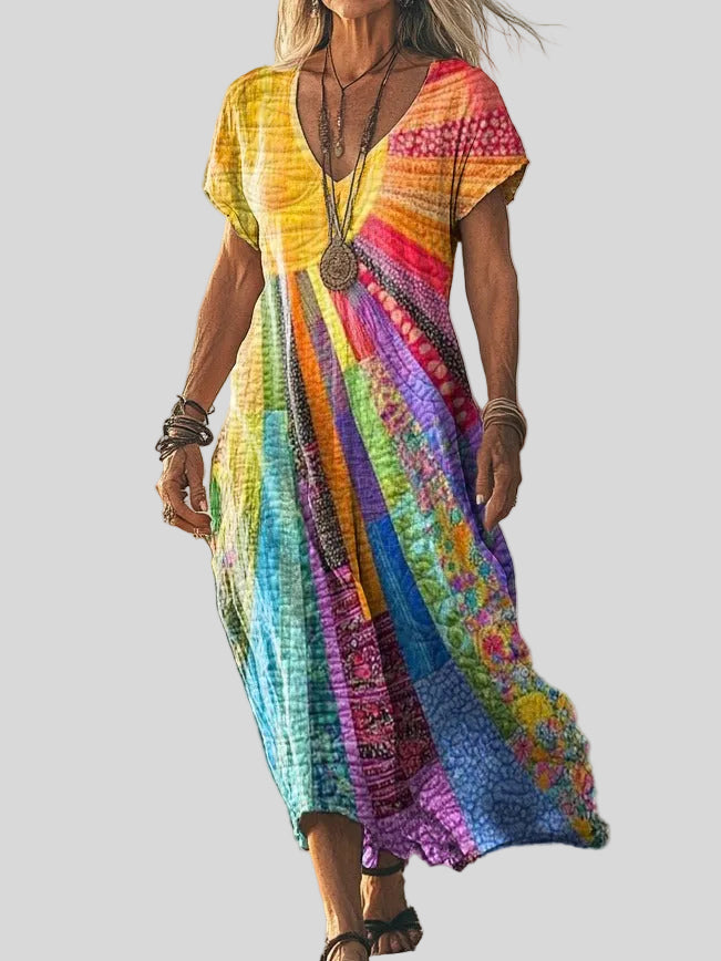 Colette – Robe Patchwork Bohème