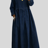 Clara - Robe en jean à col Peter Pan