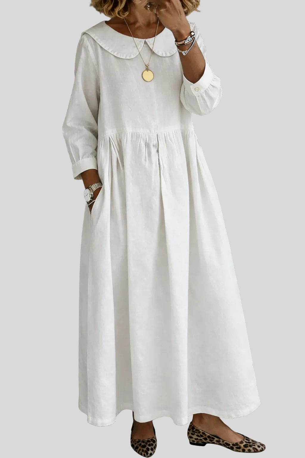 Clara - Robe en jean à col Peter Pan