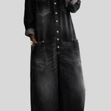 Elena - Combinaison denim épaules dénudées