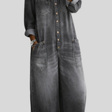 Elena - Combinaison denim épaules dénudées