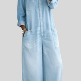 Elena - Combinaison denim épaules dénudées