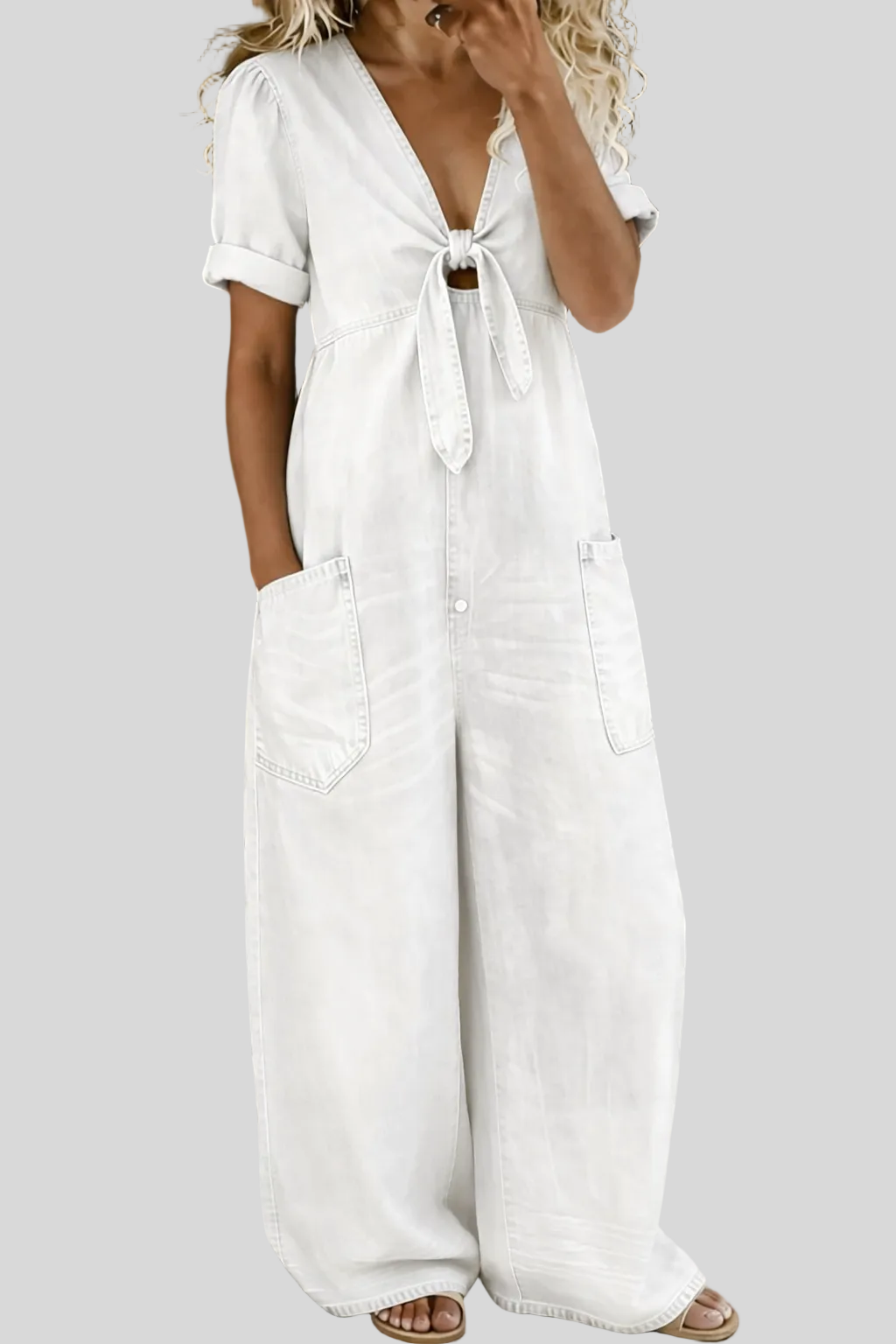Maya - Combinaison denim col V