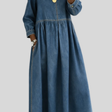 Melissa - Robe en jean col rond manches longues