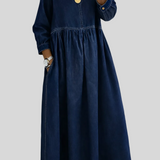 Melissa - Robe en jean col rond manches longues