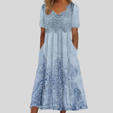Indigo - Robe Midi Florale Élégante