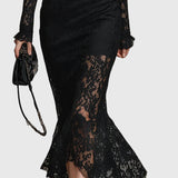 Monica - Robe Maxi Évasée En Dentelle Élégante
