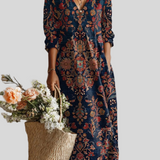 Geneviève – Robe Florale Royale Bohème