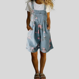 Judy - Combinaison en denim floral lavé vintage
