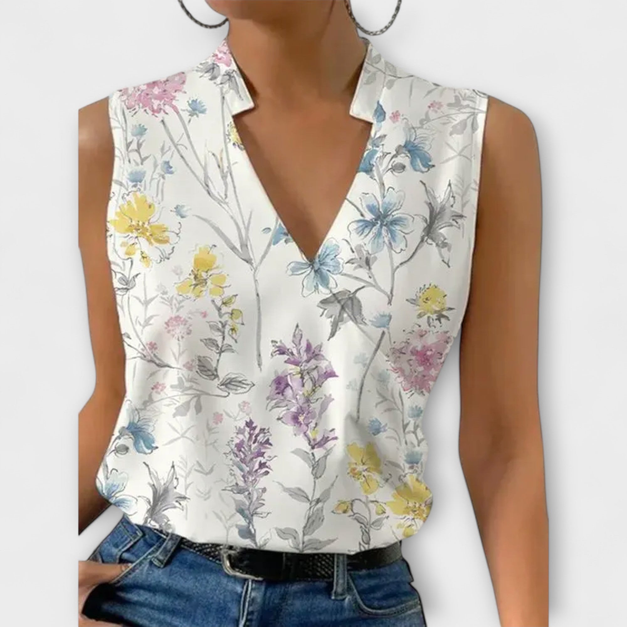 Loretta | Haut V-neck sophistiqué