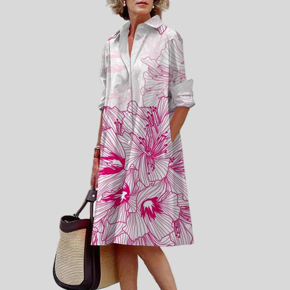 Aurore - Robe Chemise Florale Élégante