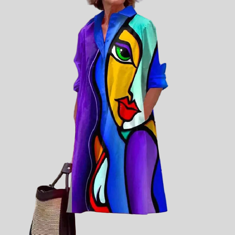 Océane - Robe Chemise Artistique Moderne