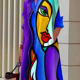 Camisa feminina estampada único breasted emendado camisas longas manga comprida gola virada para baixo blusas casuais bolsos senhora do escritório
