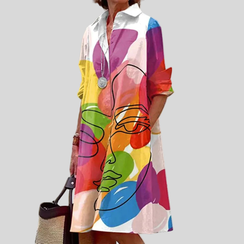 Océane - Robe Chemise Artistique Moderne