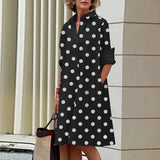 Novo Vestido Chemise Feminino 2026 Estilo Boêmio Manga Longa Estampado Sexy Boho com Bolsos Decote V Solto para Mulheres