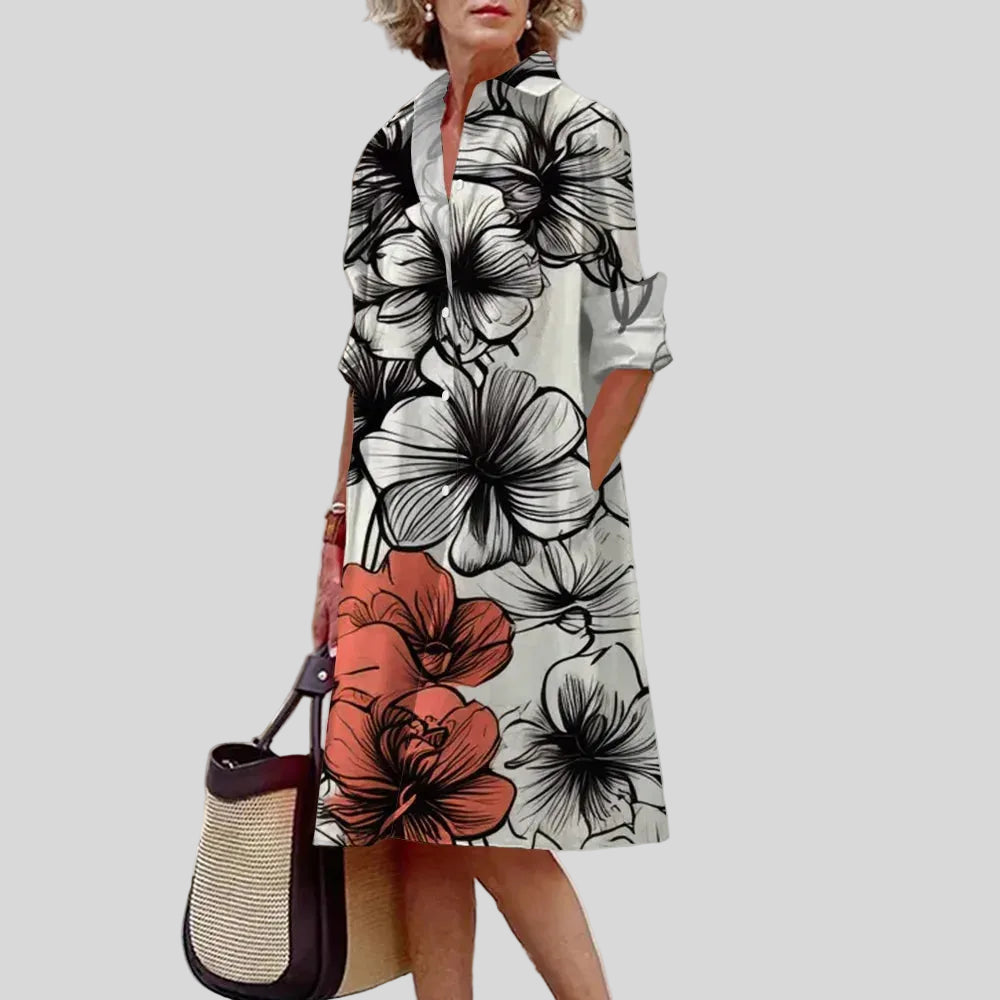 Aurore - Robe Chemise Florale Élégante
